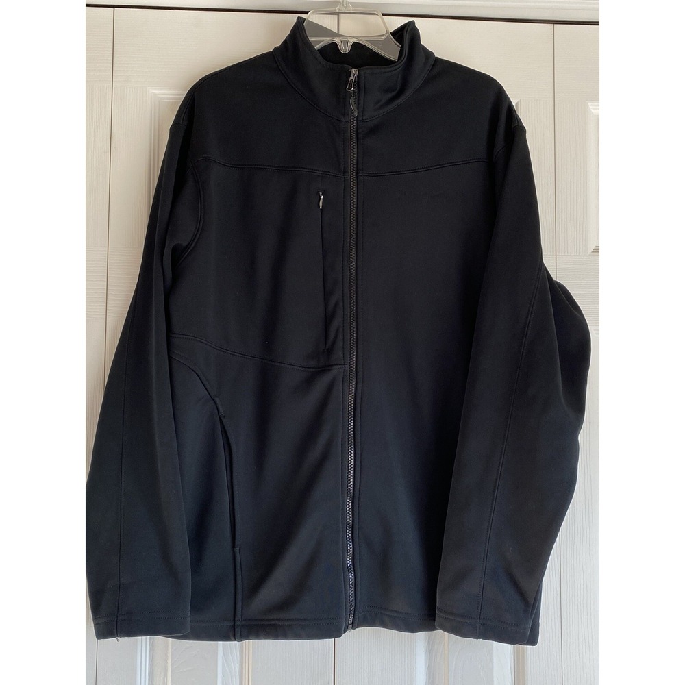 Edwards Garment Workwear Jacket Tech Softshell Full Zip Black Pockets Sz L